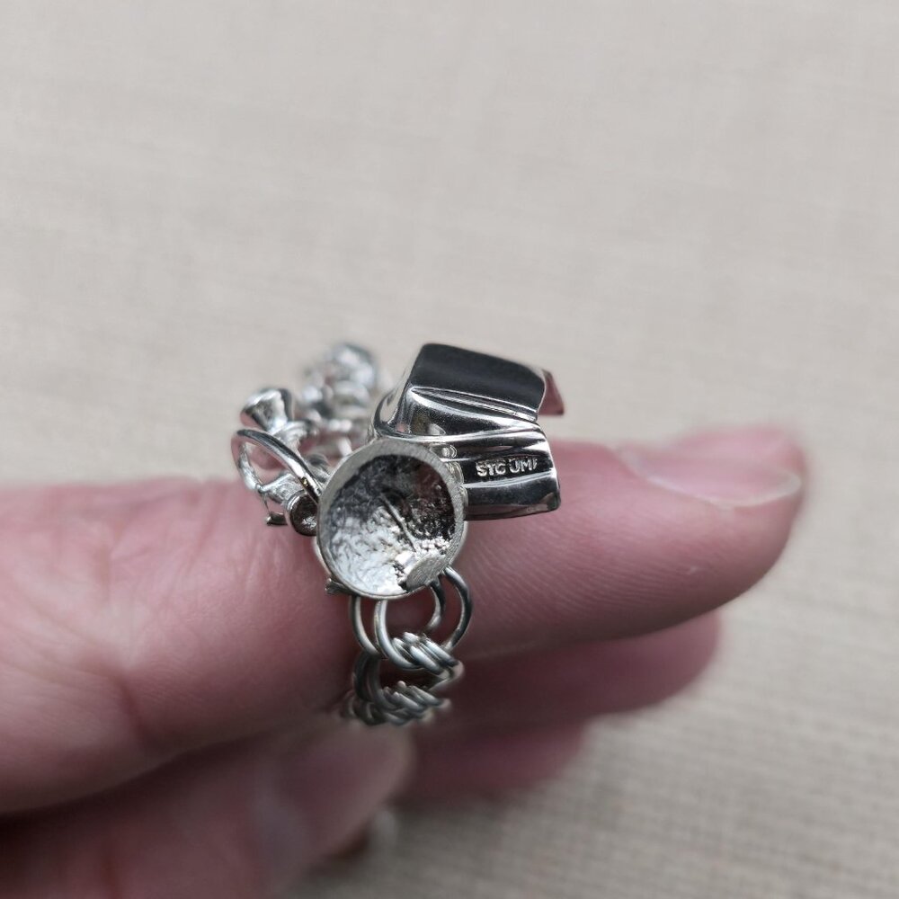 7+2 Inch Sterling Silver Various Charms Chain Bracelet A7229 - Picture 8 of 11